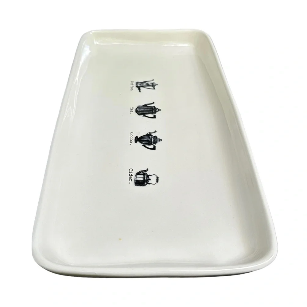 Rae Dunn Coffee Tea Cocoa Cider Icon Platter Serving Tray 2017 OG HTF NWT